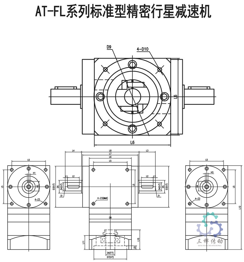 AT-FL孔入轴出型尺寸图-1